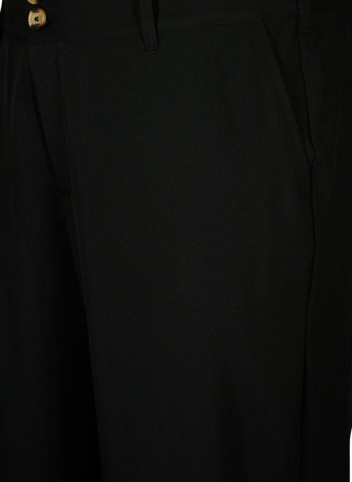 Pantalon taille haute avec pliage, Black, Packshot image number 2