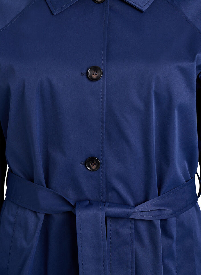 Trench-coat avec ceinture et fentes, Bleu, Packshot image number 2