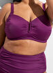 Culotte de bikini taille haute avec drap&eacute;, Violet, Model image number 2