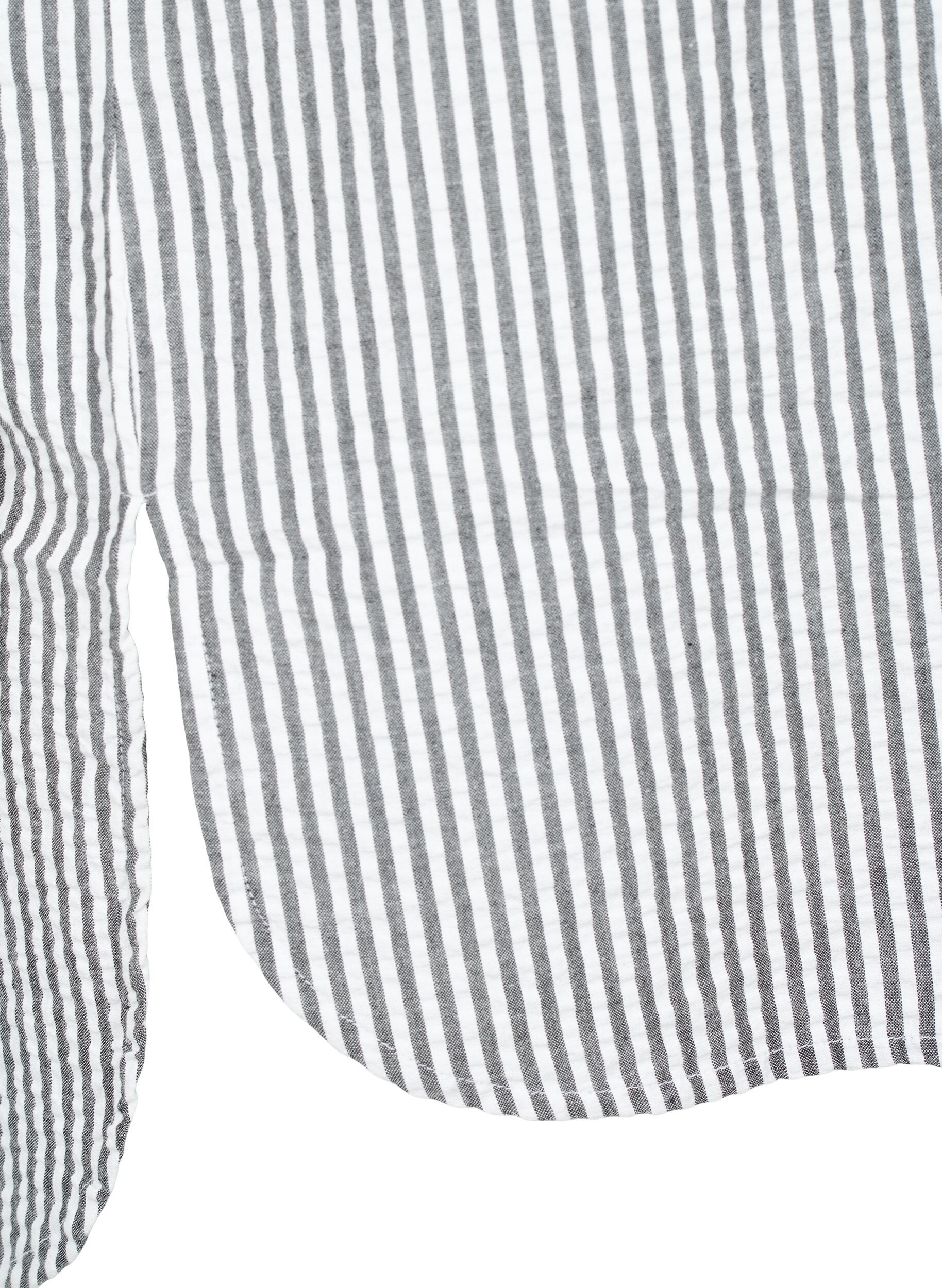 Zizzi Chemise ray&eacute;e avec poches de poitrine, White/Black Stripe, Packshot image number 3