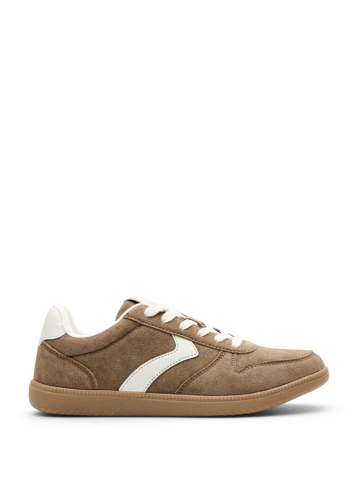 Baskets en faux daim, Marron, Packshot image number 0
