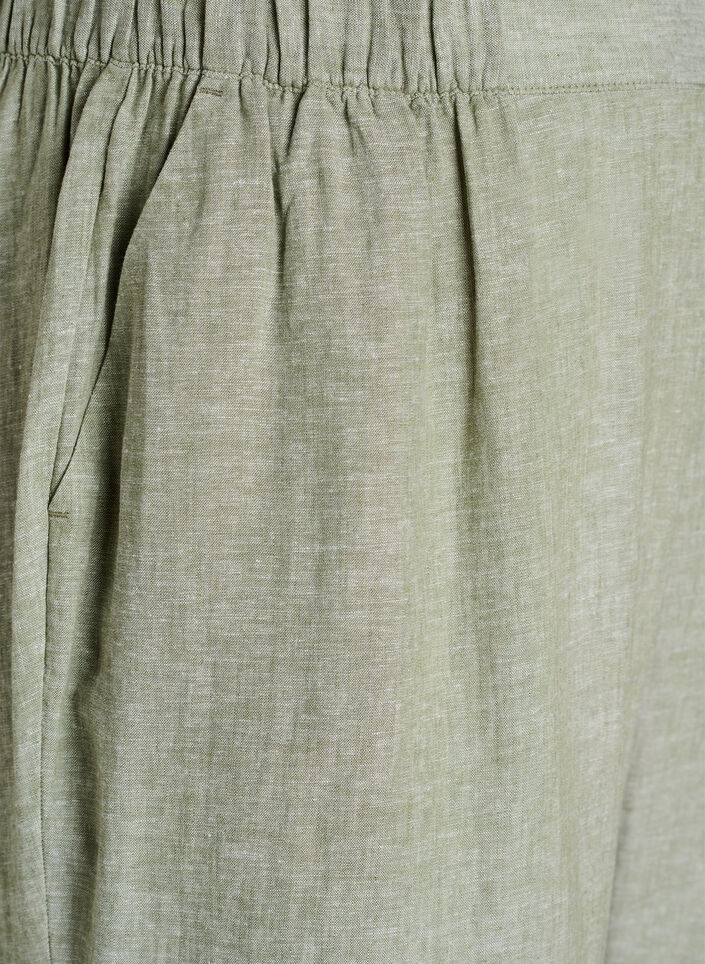 Pantalon ample en lin et viscose, Vert, Packshot image number 2
