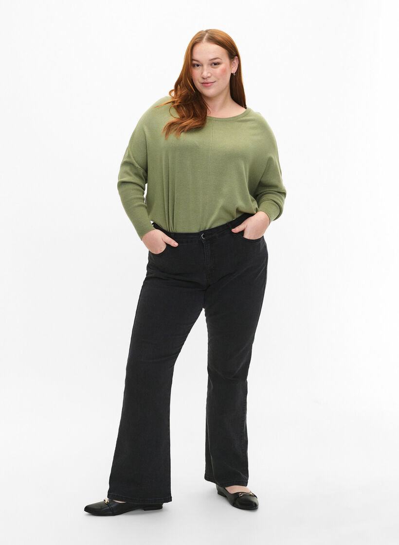 Tunique en maille en mélange de viscose, Oil Green, Model image number 2