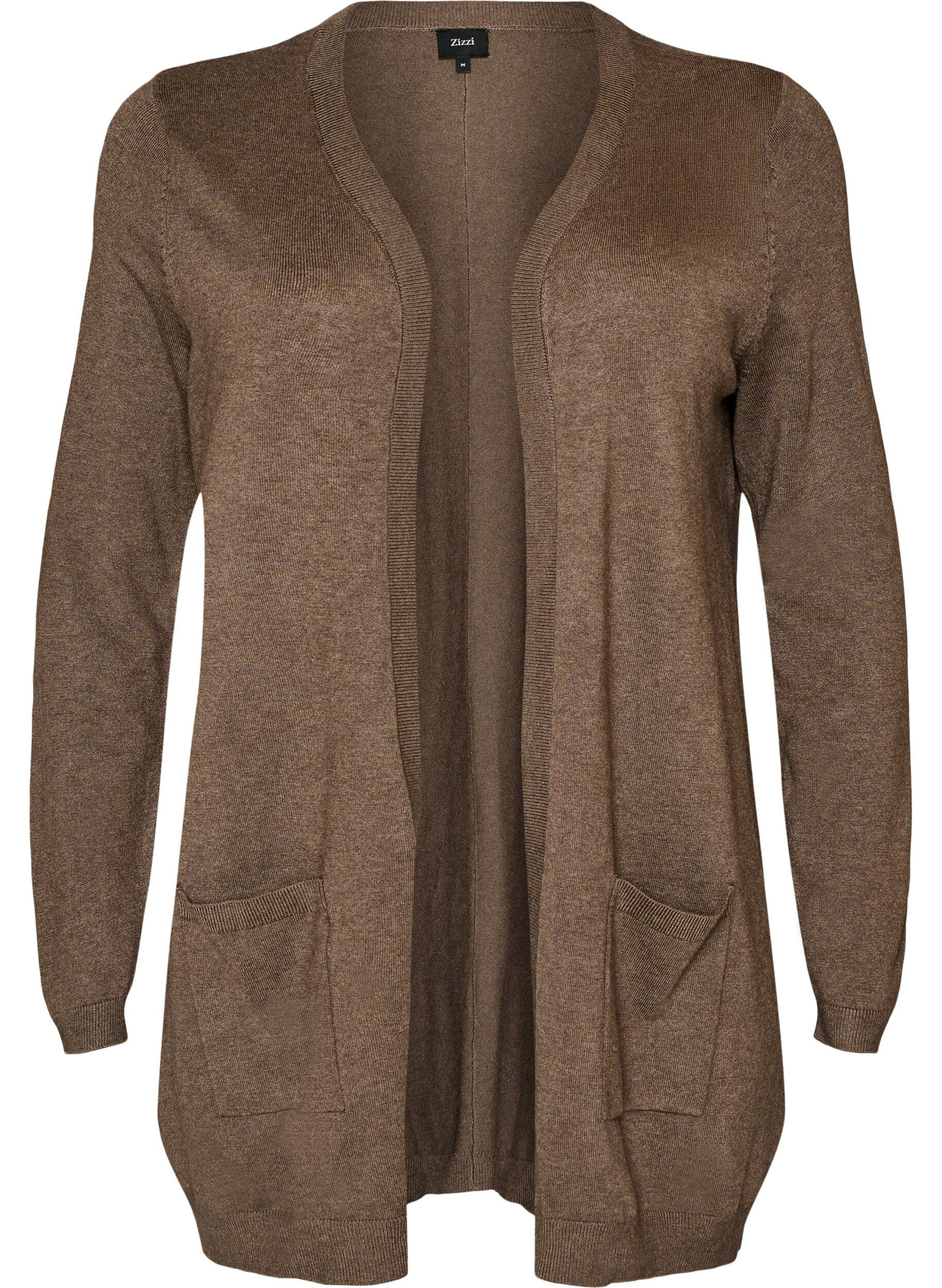 Long cardigan tricot&eacute; dans un m&eacute;lange de viscose