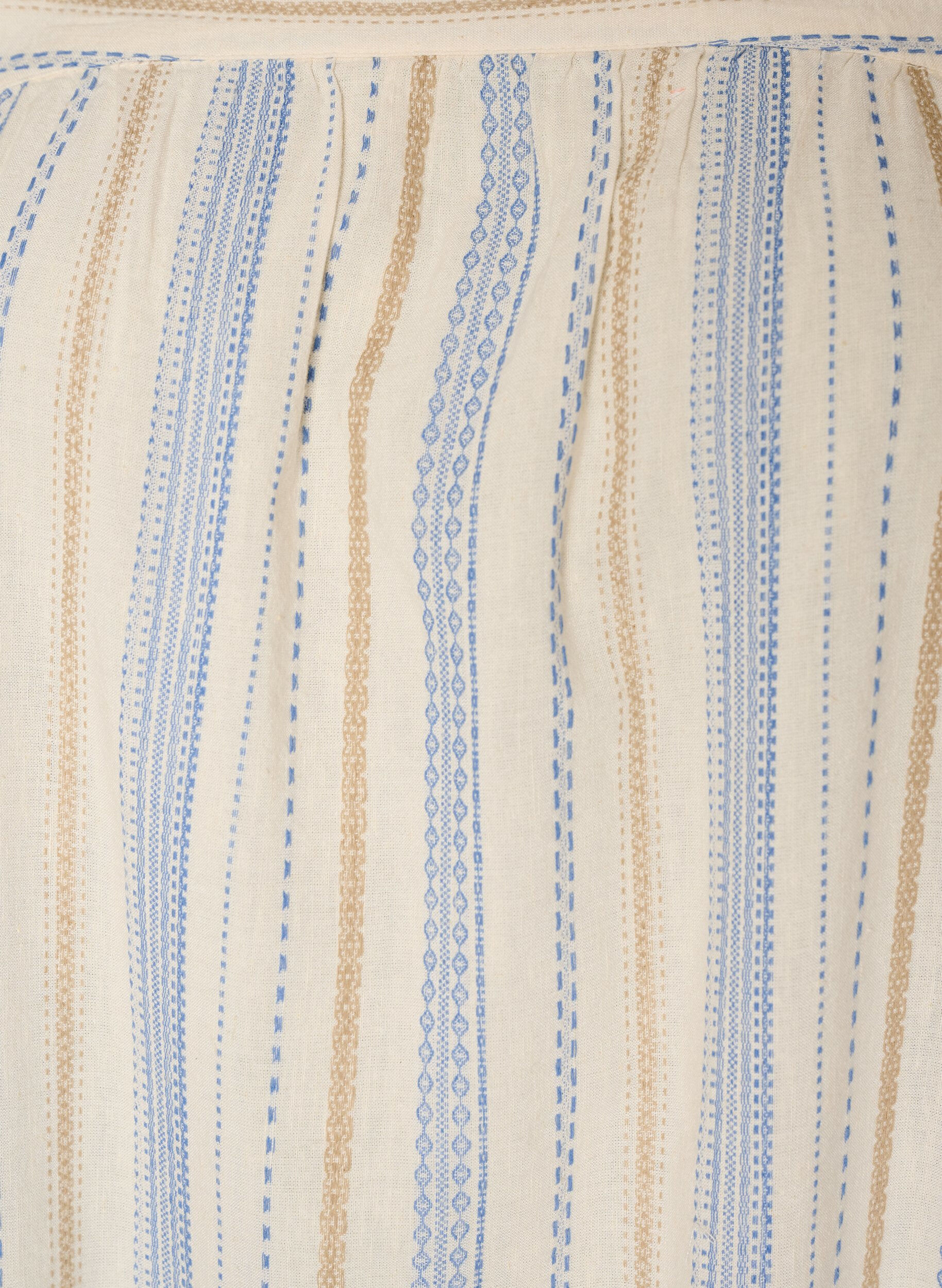 ZizziRobe d'&eacute;t&eacute; sans manches avec un motif tiss&eacute;, Vanille, Packshot image number 2