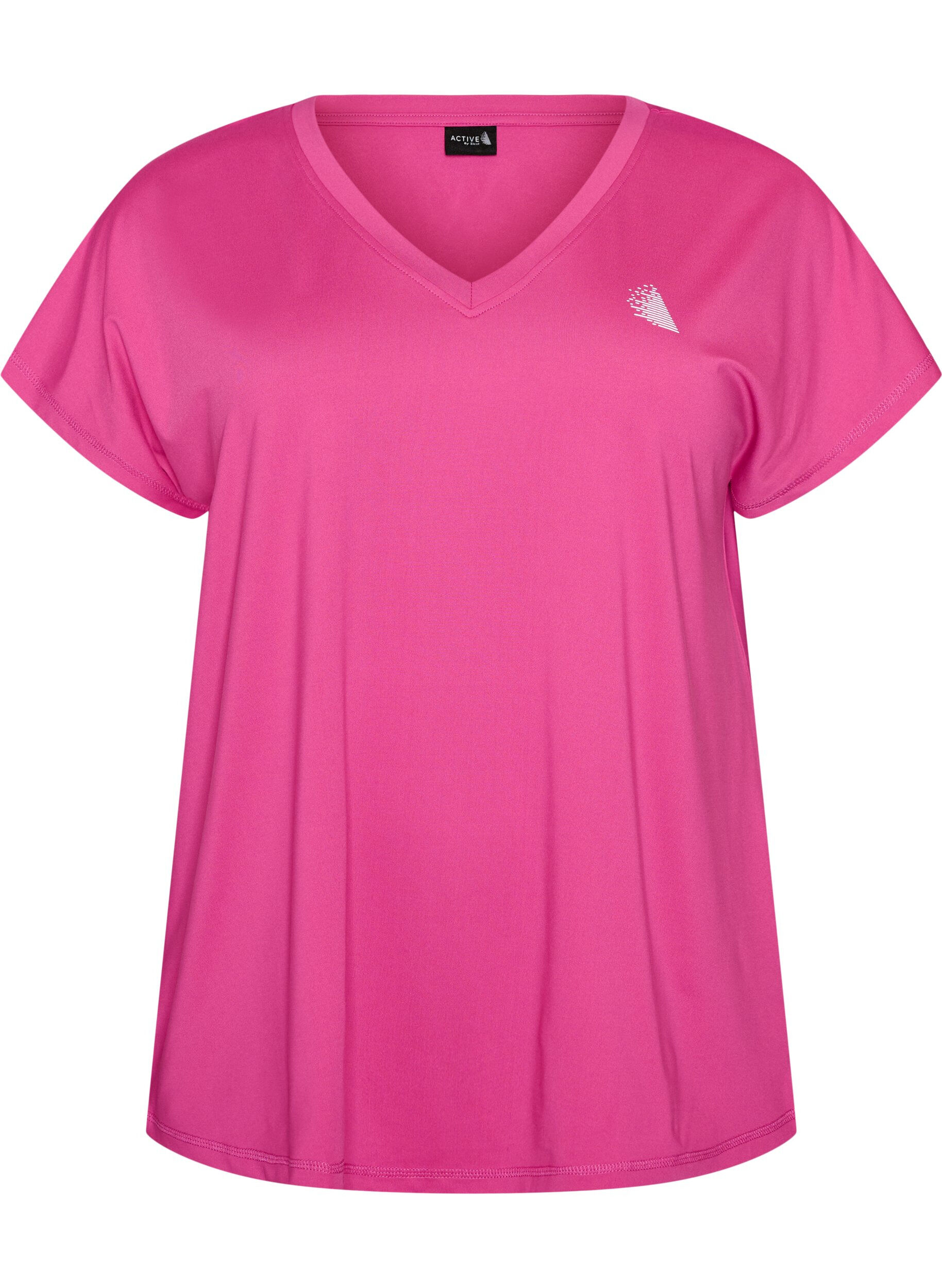 ZizziT-shirt de sport ample avec col en v, Rose, Packshot image number 0