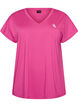 T-shirt de sport ample avec col en v, Rose, Packshot image number 0