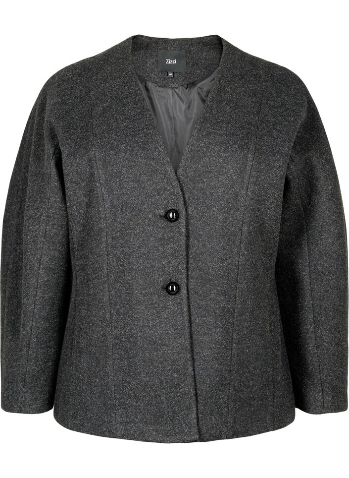Blazer ajusté, Dark Grey Melange, Packshot image number 0