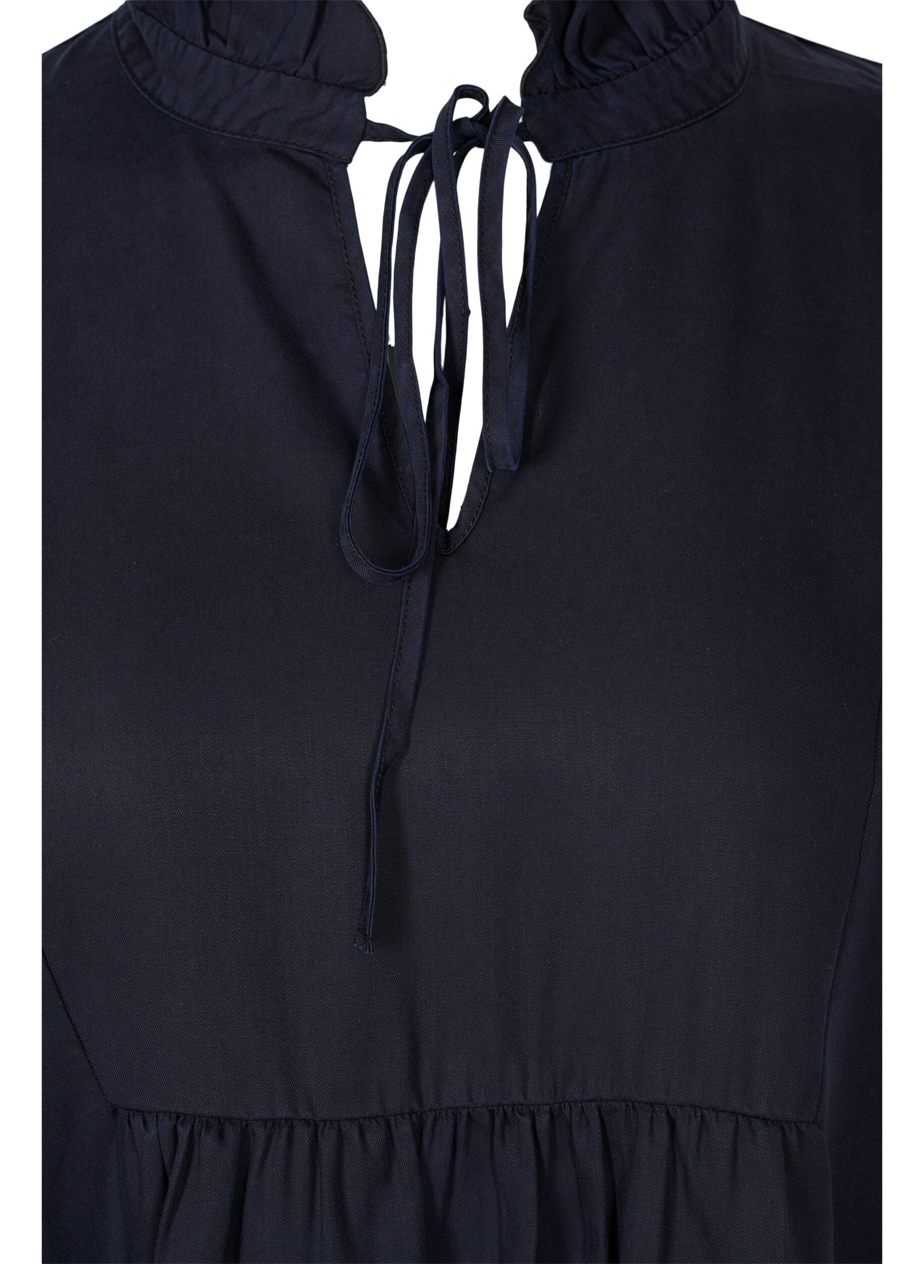 Zizzi Robe &agrave; manches 3/4 en lyocell (TENCEL&trade;), Black, Packshot image number 2