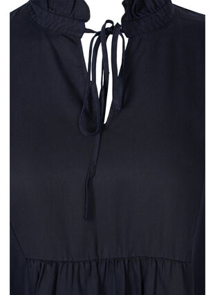 Robe à manches 3/4 en lyocell (TENCEL™), Black, Packshot image number 2