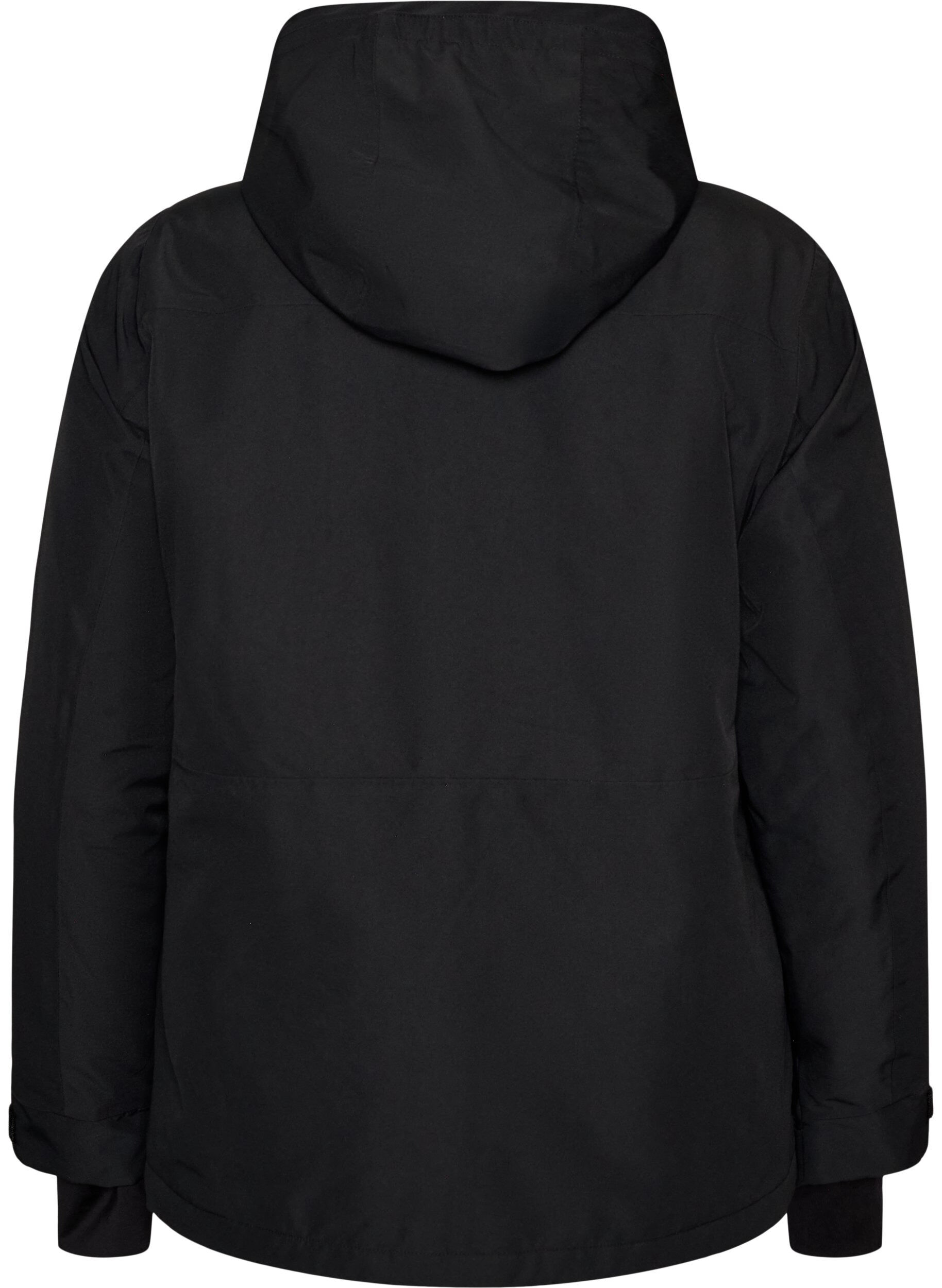 ZizziVeste de ski avec capuche et poches zipp&eacute;es, Noir, Packshot image number 1