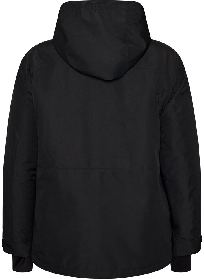 Veste de ski avec capuche et poches zipp&eacute;es, Noir, Packshot image number 1