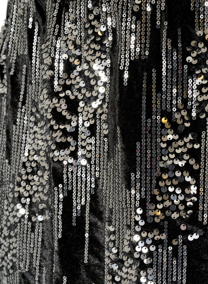 Jupe courte &agrave; sequins, Noir, Packshot image number 2