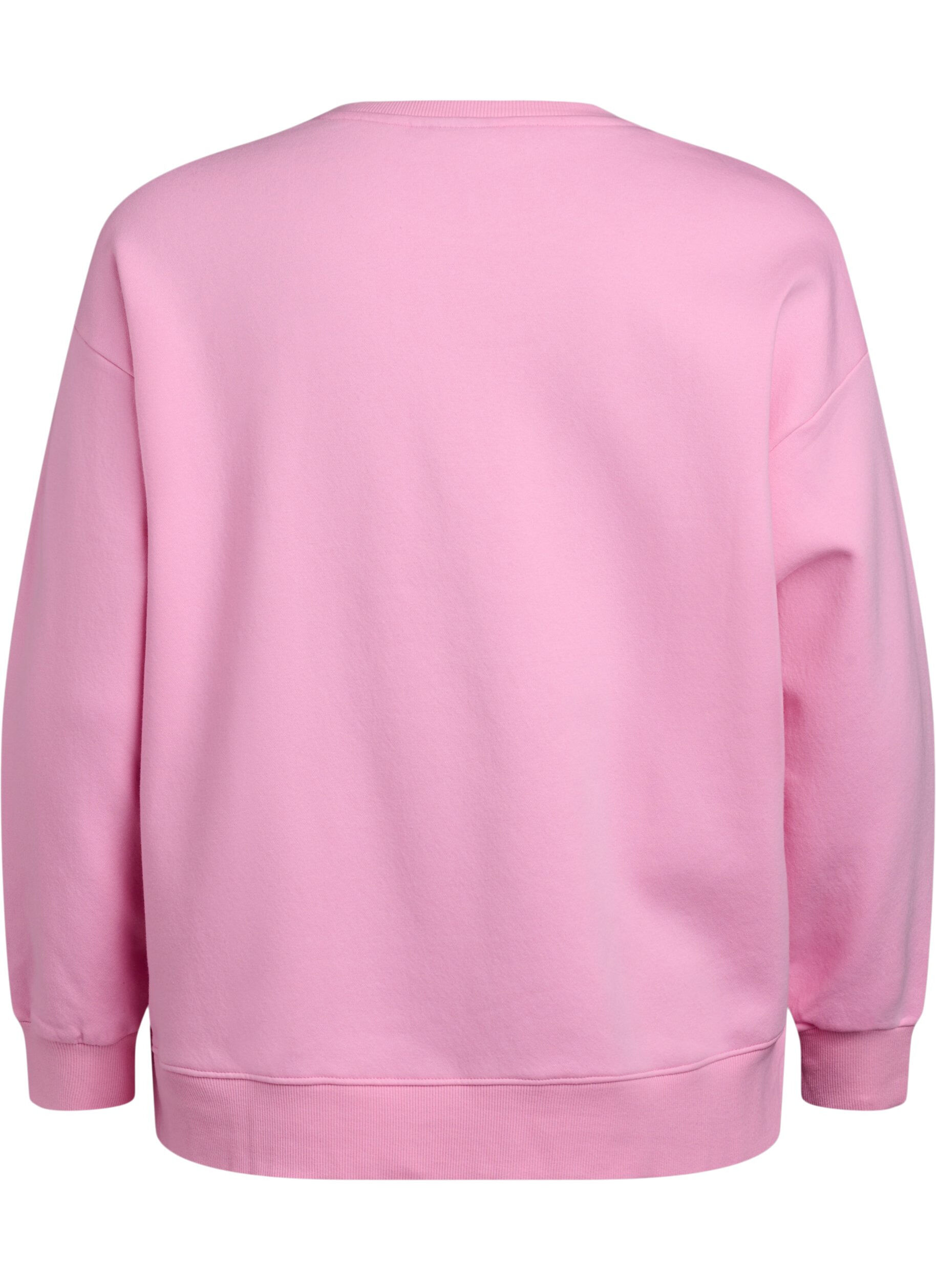 Zizzi Sweat-shirt avec texte imprim&eacute;, Bubblegum, Packshot image number 1