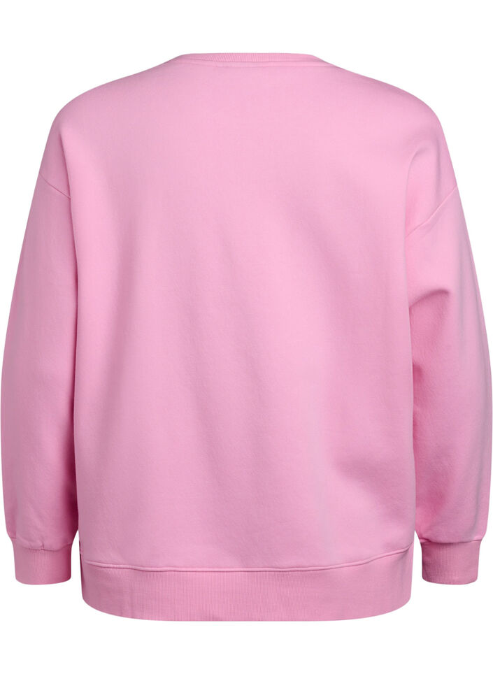 Sweat-shirt avec texte imprimé, Bubblegum, Packshot image number 1
