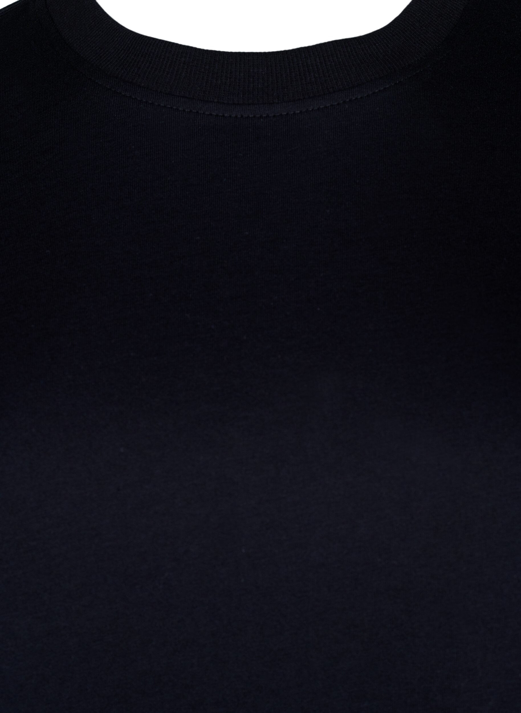 ZizziT-shirt basique en coton &agrave; col rond, Noir, Packshot image number 2