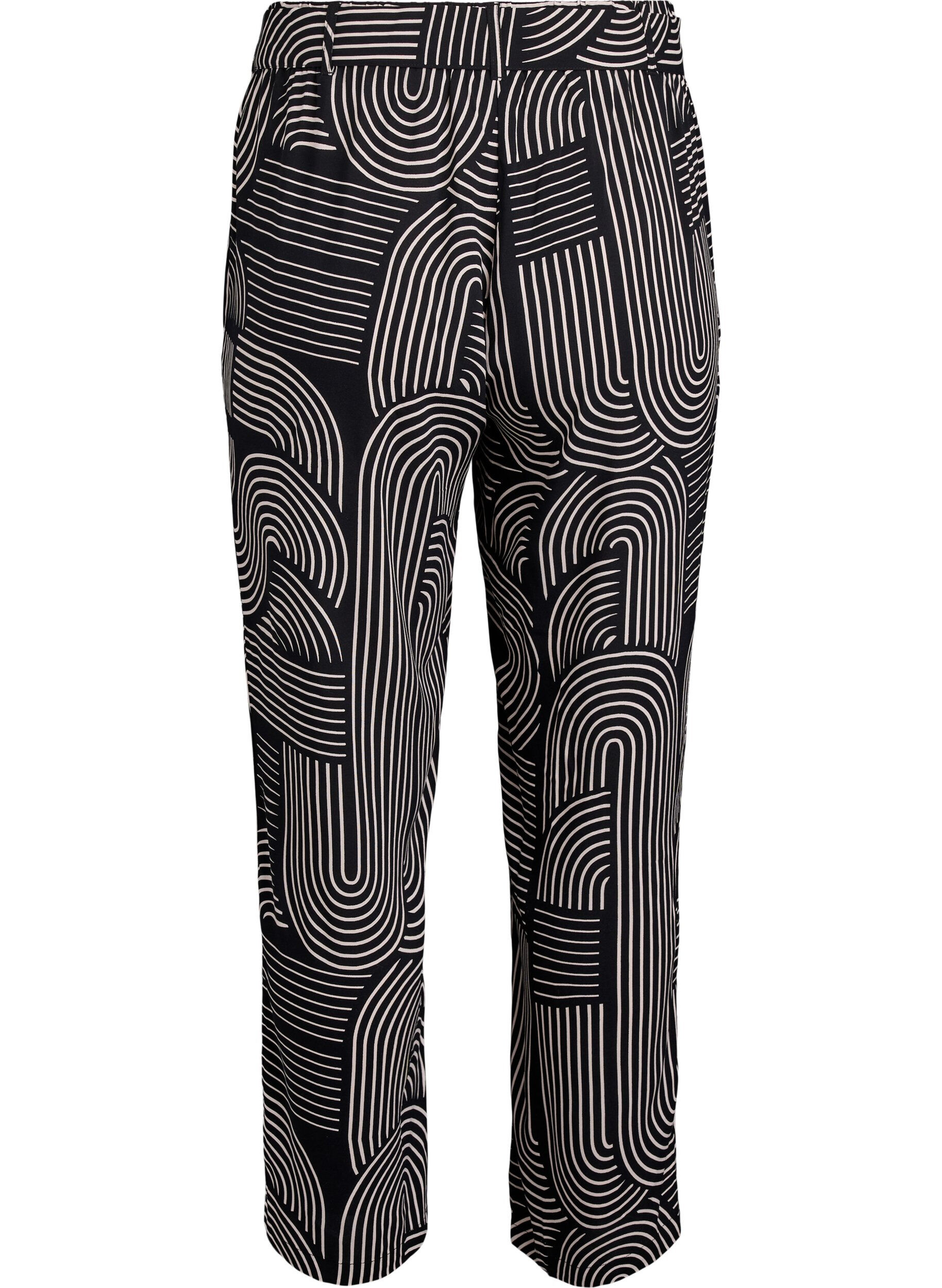 ZizziPantalon taille haute en viscose, Noir, Packshot image number 1