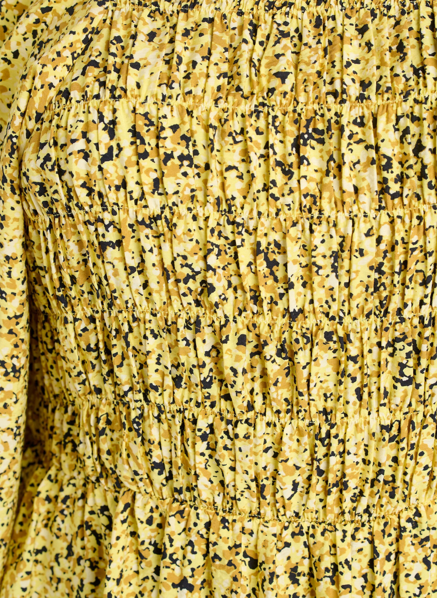 Zizzi Blouse smock&eacute;e &agrave; encolure carr&eacute;e, Jaune, Packshot image number 2