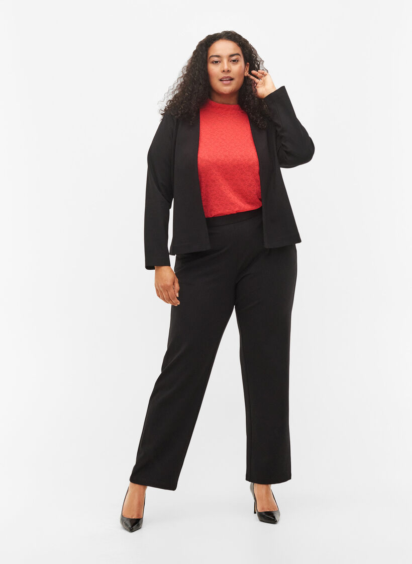 Chemisier moulant en dentelle à manches longues, Hibiscus, Model image number 2