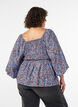 Blouse smock&eacute;e &agrave; encolure carr&eacute;e, Bleu Clair, Model image number 2