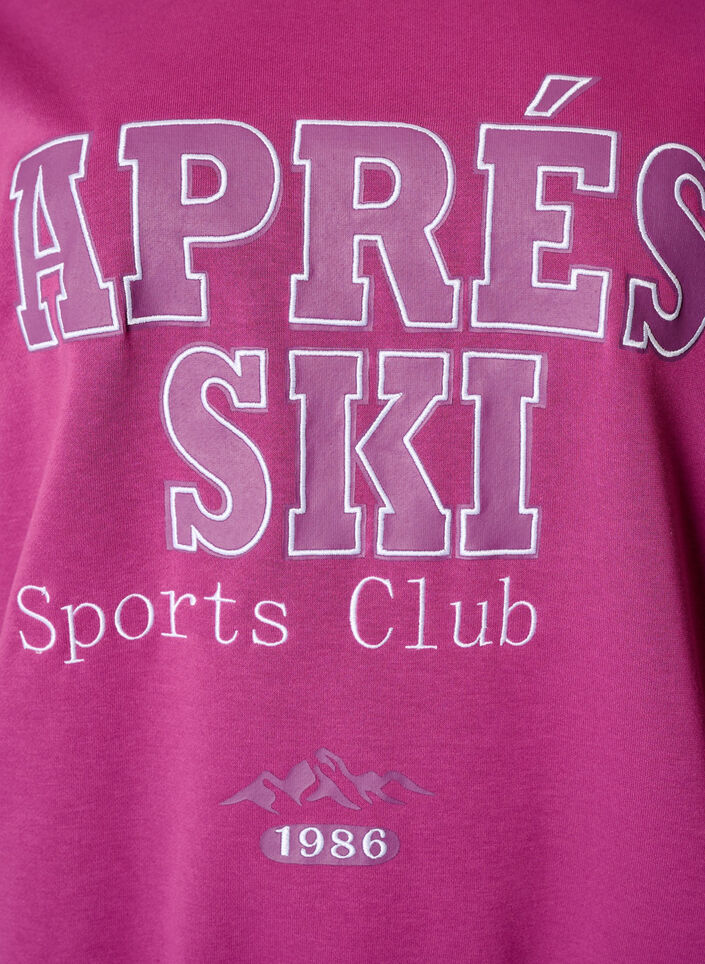 Sweat-shirt avec imprim&eacute; texte, Violet, Packshot image number 2