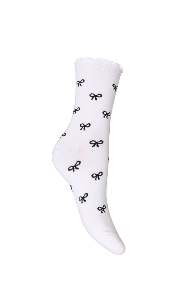 Chaussettes en coton &agrave; motifs, Blanc, Packshot image number 1