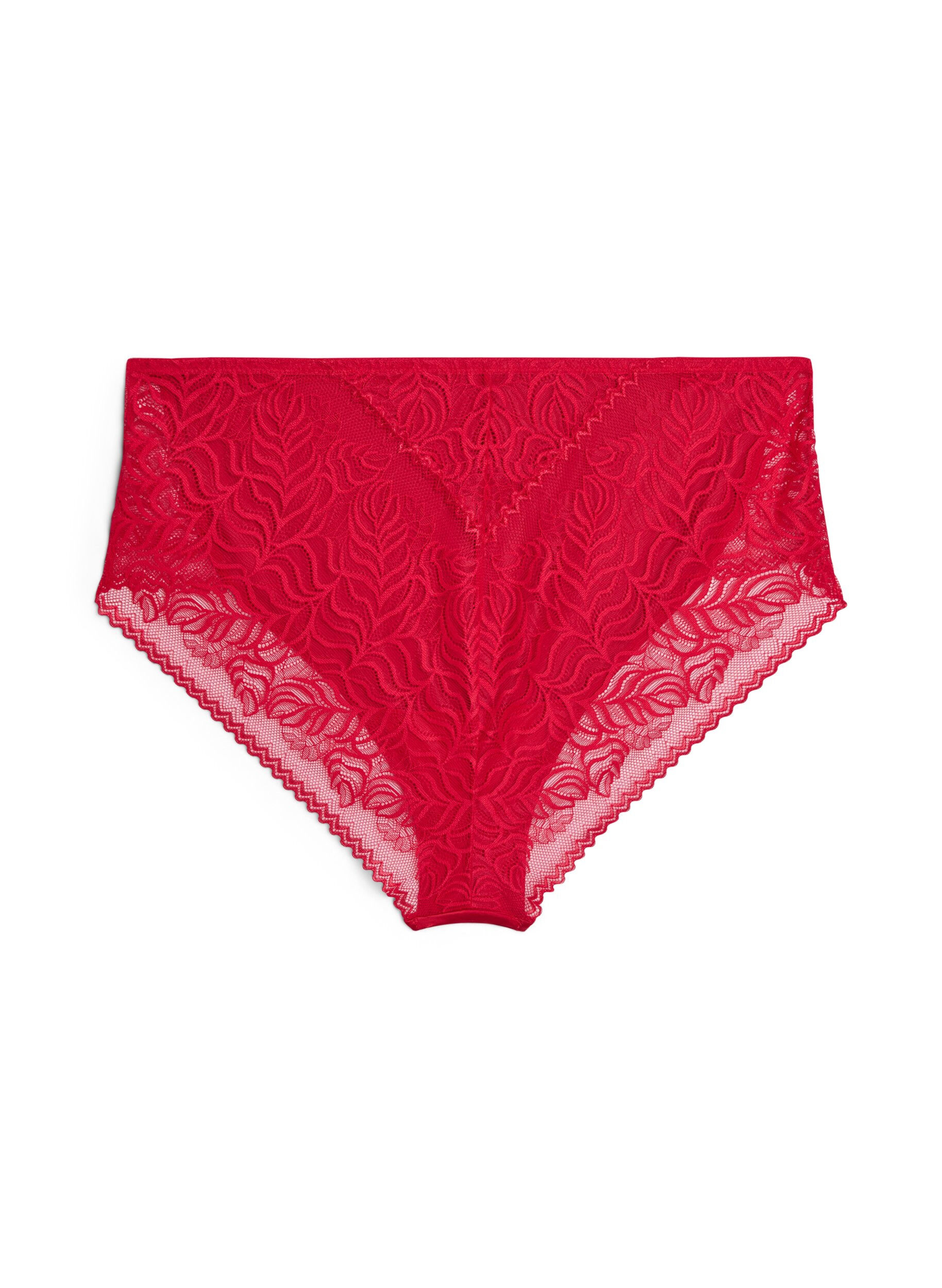 Zizzi Culotte tai en dentelle et microfibre brillante, Rouge, Packshot image number 1