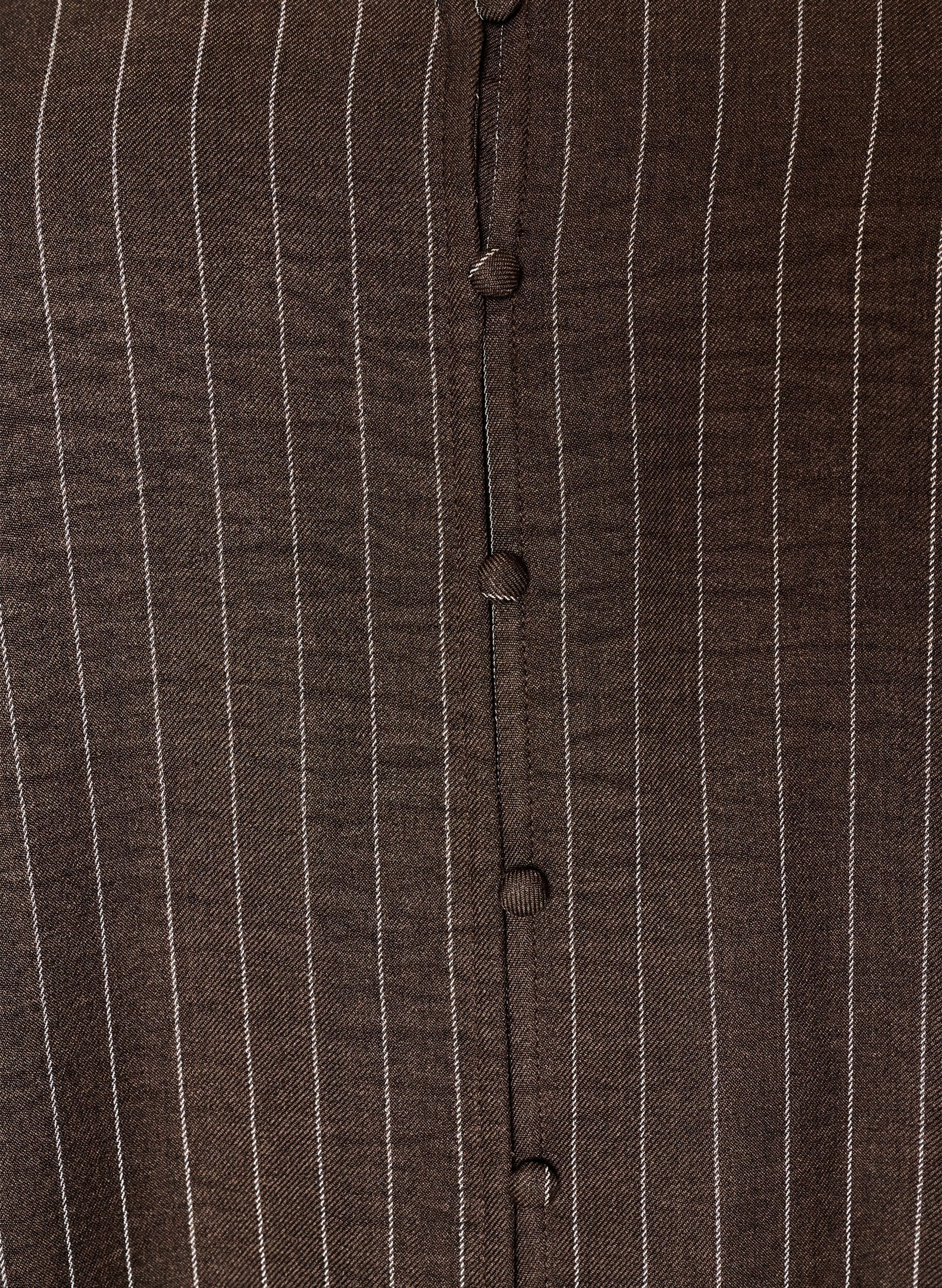 ZizziRobe mi-longue avec de fines rayures et des finitions en dentelle, Marron, Packshot image number 2