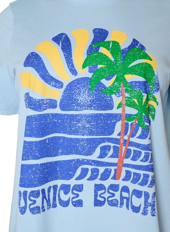 T-shirt en coton avec imprim&eacute;, Bleu, Packshot image number 2