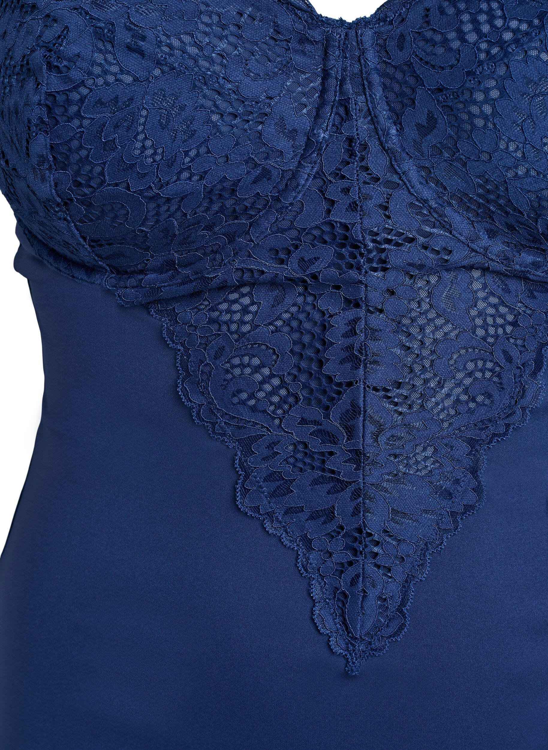 Zizzi Bodystocking avec armatures et dentelle, Bleu, Packshot image number 2