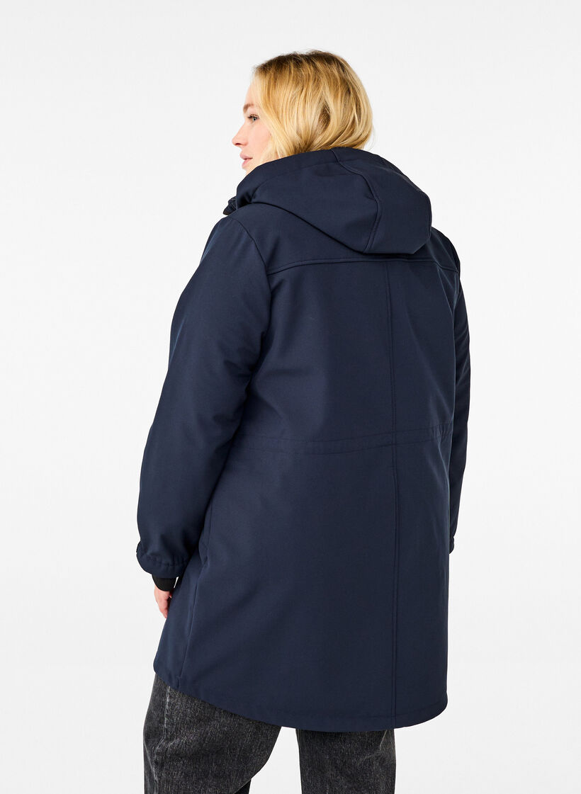 Veste softshell avec capuche amovible, Bleu, Model image number 2