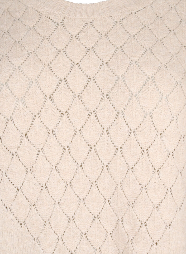 Chemisier tricoté à motif de dentelle, Pumice Stone Mel., Packshot image number 2