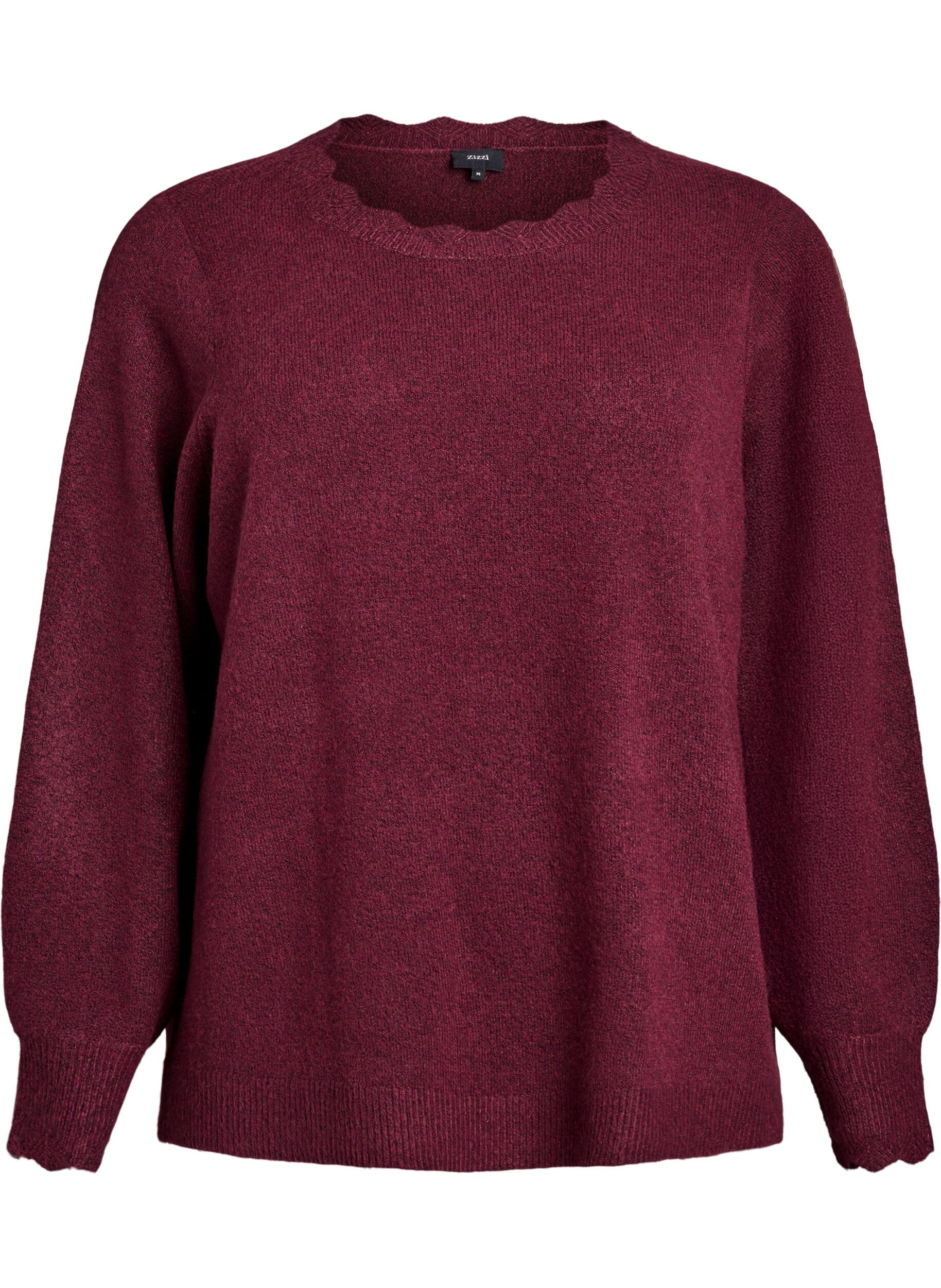 Blouse en maille &agrave; bords ondul&eacute;s