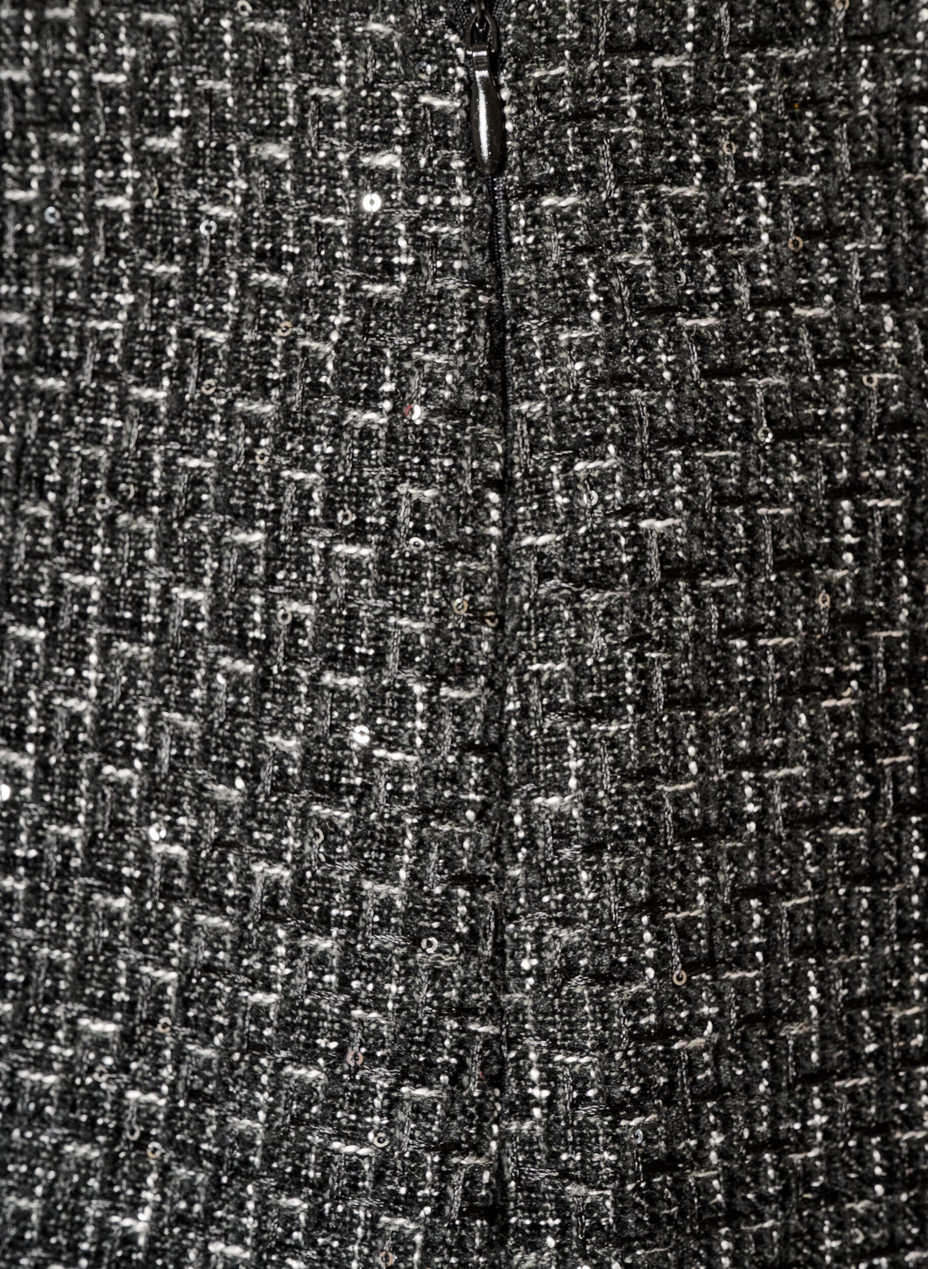 ZizziJupe courte en boucl&eacute; avec sequins, Noir, Packshot image number 3