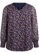 Chemisier &agrave; imprim&eacute; floral et fil paillet&eacute;, Bleu, Packshot image number 0