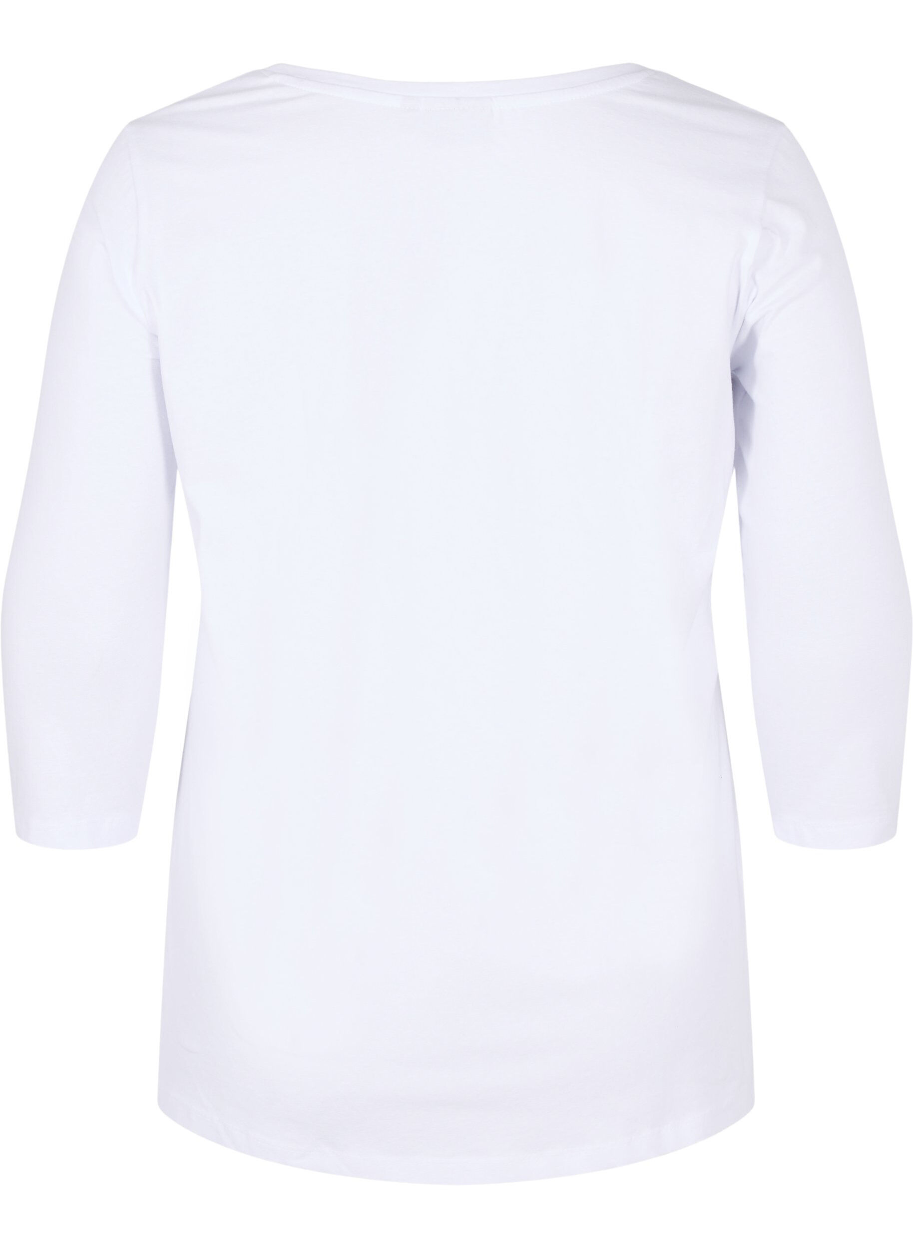 Zizzi T-shirt avec manches 3/4, Bright White, Packshot image number 1