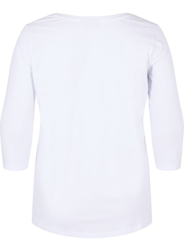 T-shirt avec manches 3/4, Bright White, Packshot image number 1