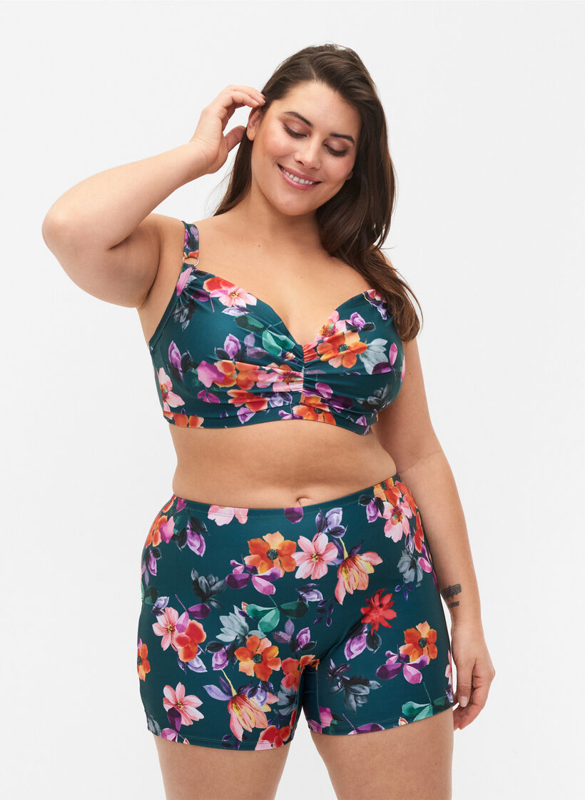 Short de bain avec imprimé floral, Meave Print, Model image number 0