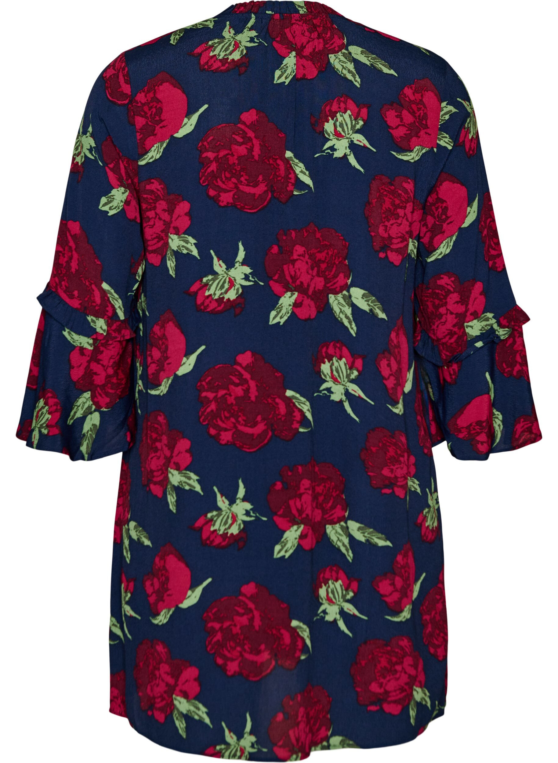 ZizziRobe fleurie en viscose avec volants, Bleu, Packshot image number 1
