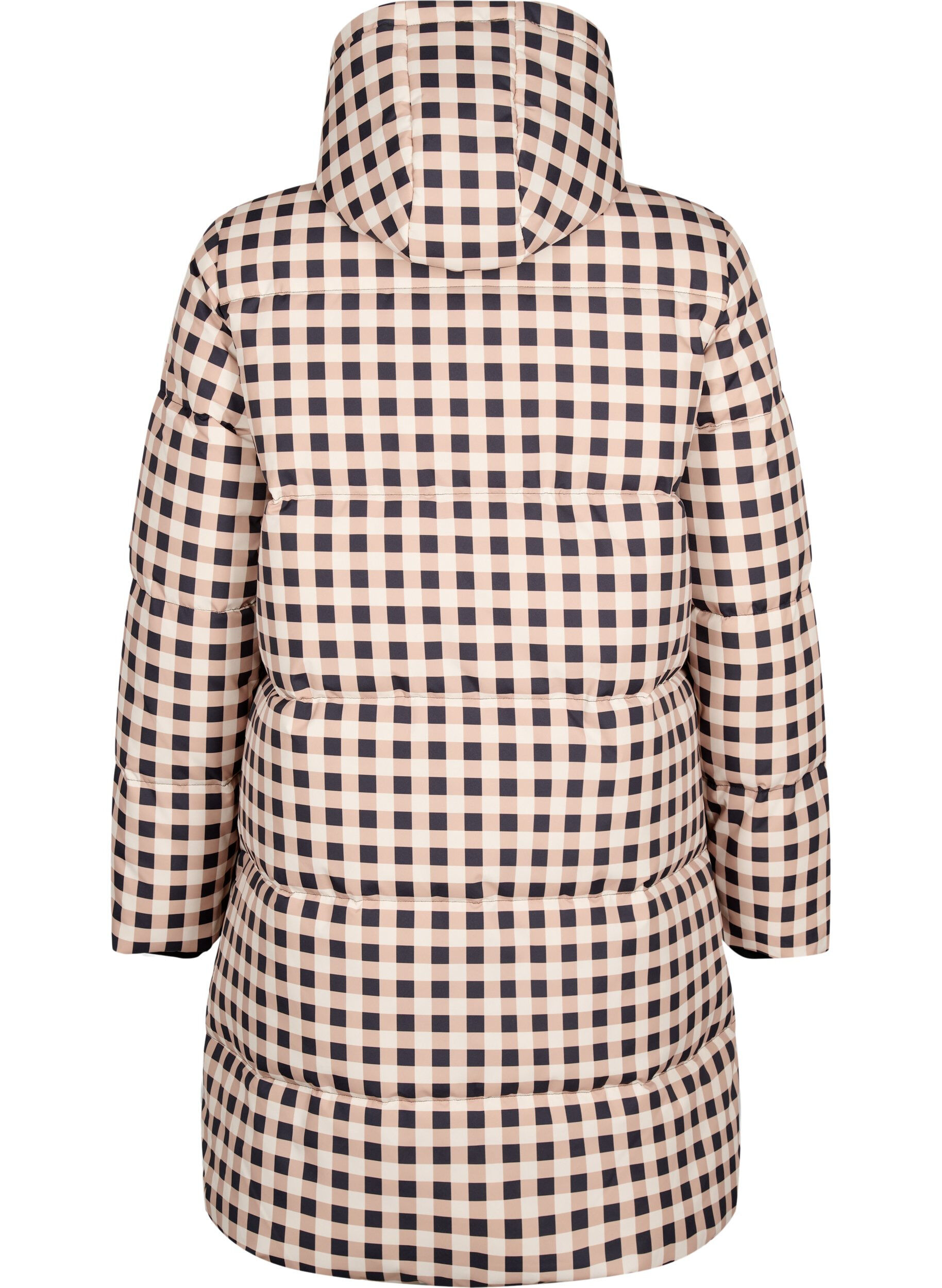 Zizzi Doudoune d'hiver &agrave; carreaux, Black w. Nomad Check, Packshot image number 1