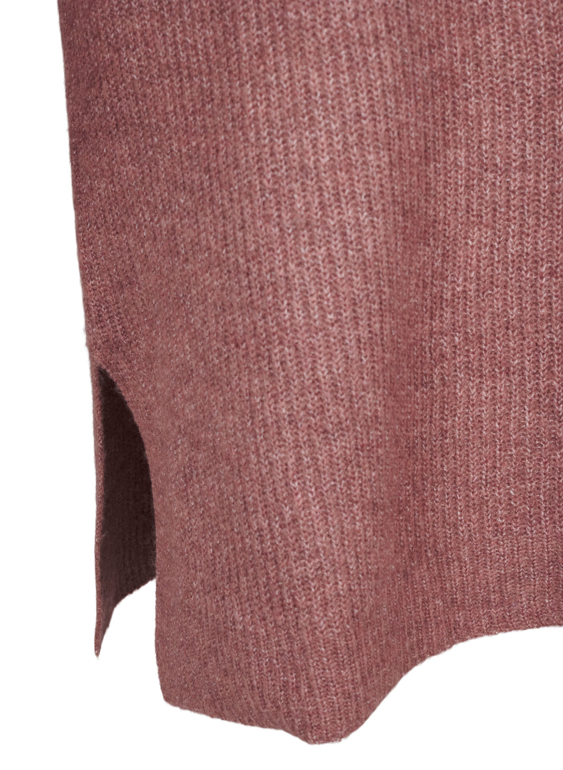 ZizziRobe en tricot et &agrave; col roul&eacute;, Rose poudr&eacute;e, Packshot image number 3