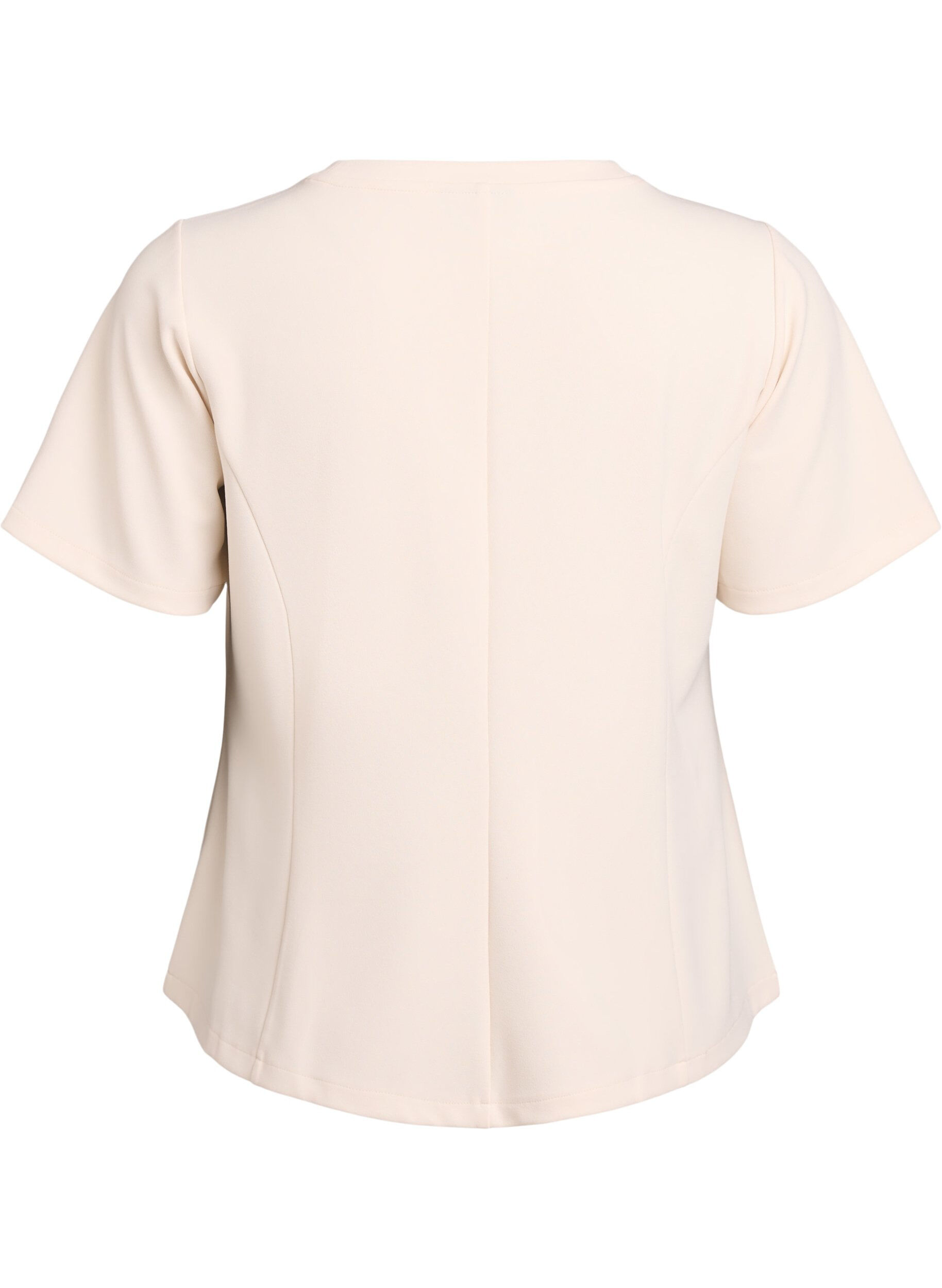 Zizzi Blouse &agrave; manches courtes avec pinces de cintrage, Beige, Packshot image number 1