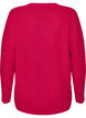 Blouse longue en maille c&ocirc;tel&eacute;e avec col en V, Rose, Packshot image number 1