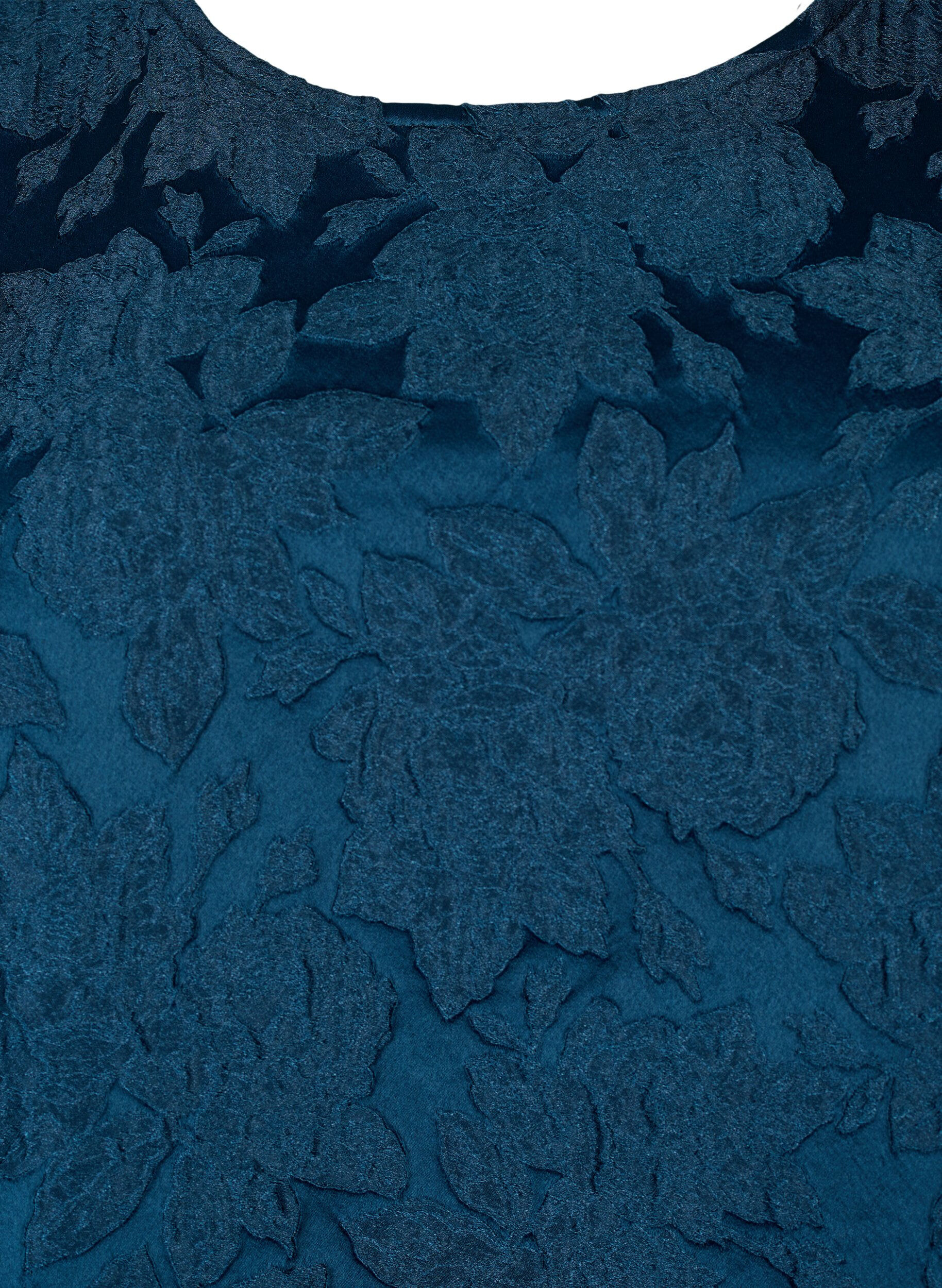 Zizzi Blouse jacquard avec manches 3/4, Titan, Packshot image number 2