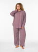 Pantalon de nuit ample &agrave; rayures et c&oelig;urs, Bordeaux fonc&eacute;, Model image number 0