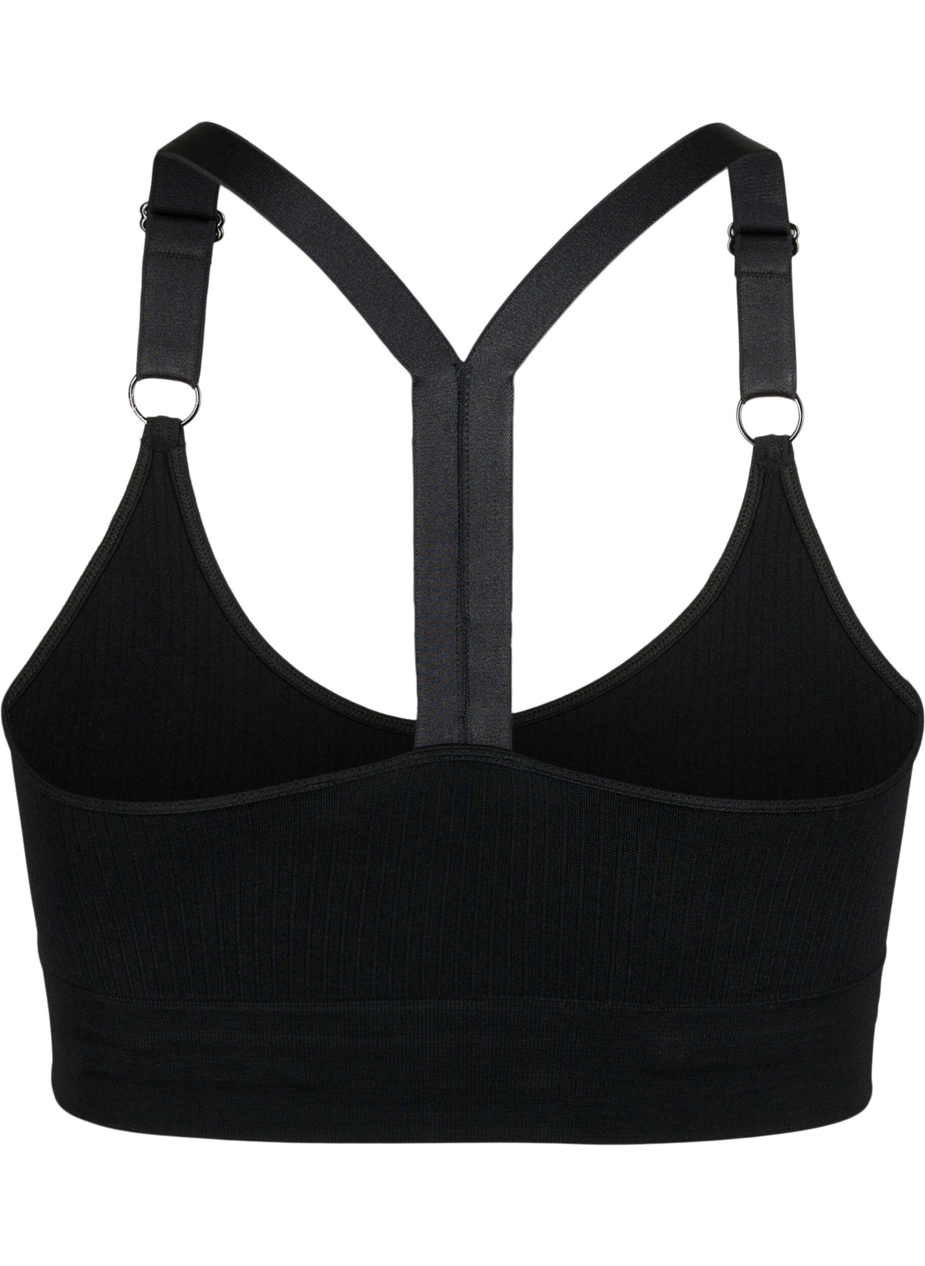 Zizzi Soutien-gorge de sport sans coutures, Black, Packshot image number 1