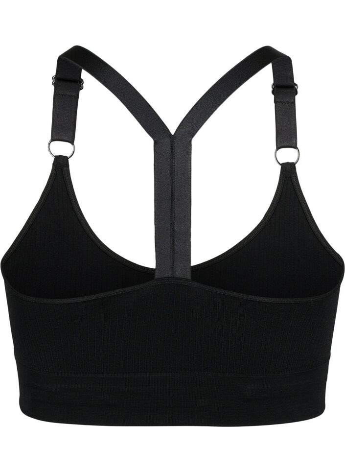 Soutien-gorge de sport sans coutures, Black, Packshot image number 1