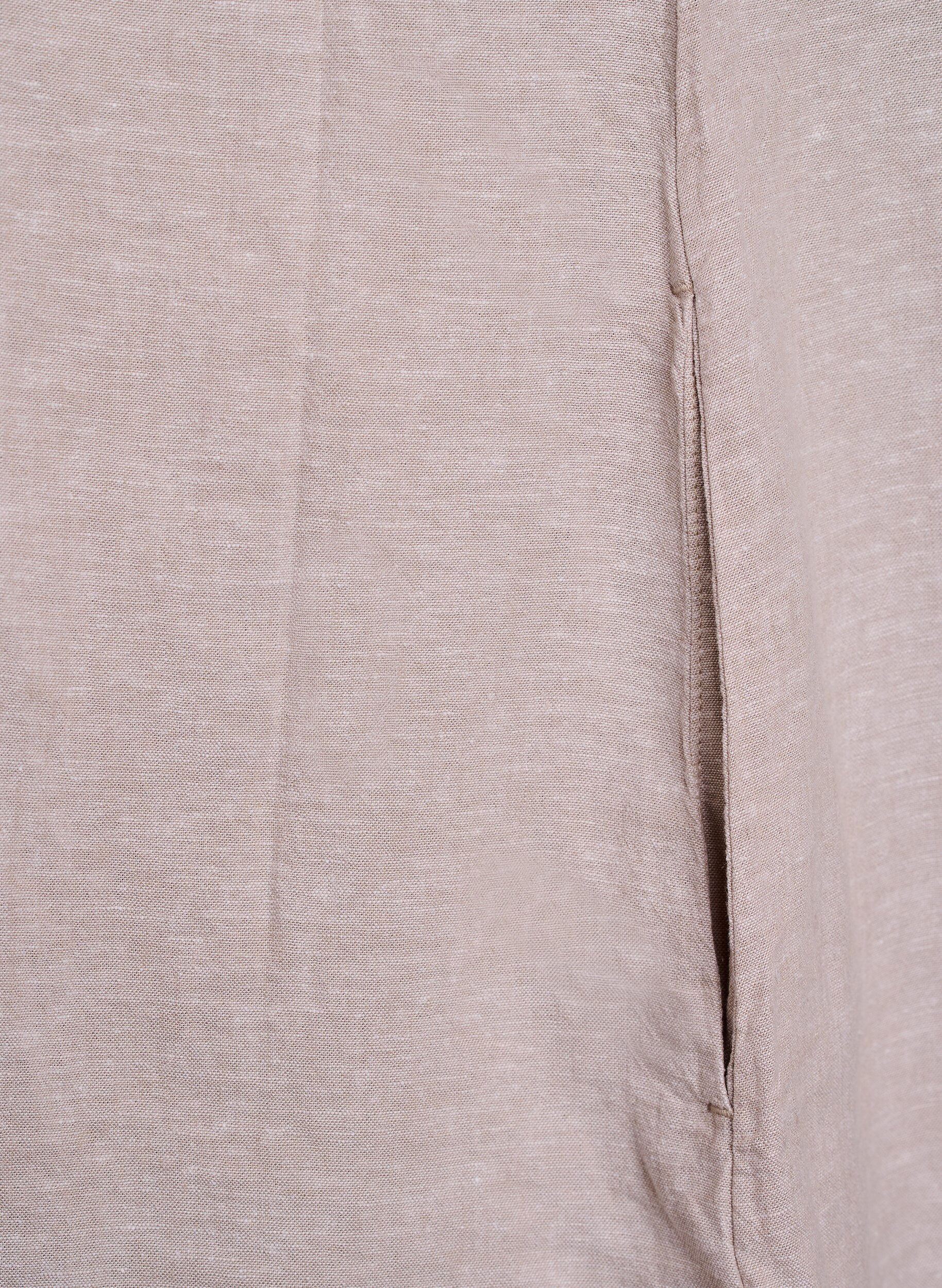 Zizzi Tunique coupe trap&egrave;ze en lin et viscose, Beige, Packshot image number 4