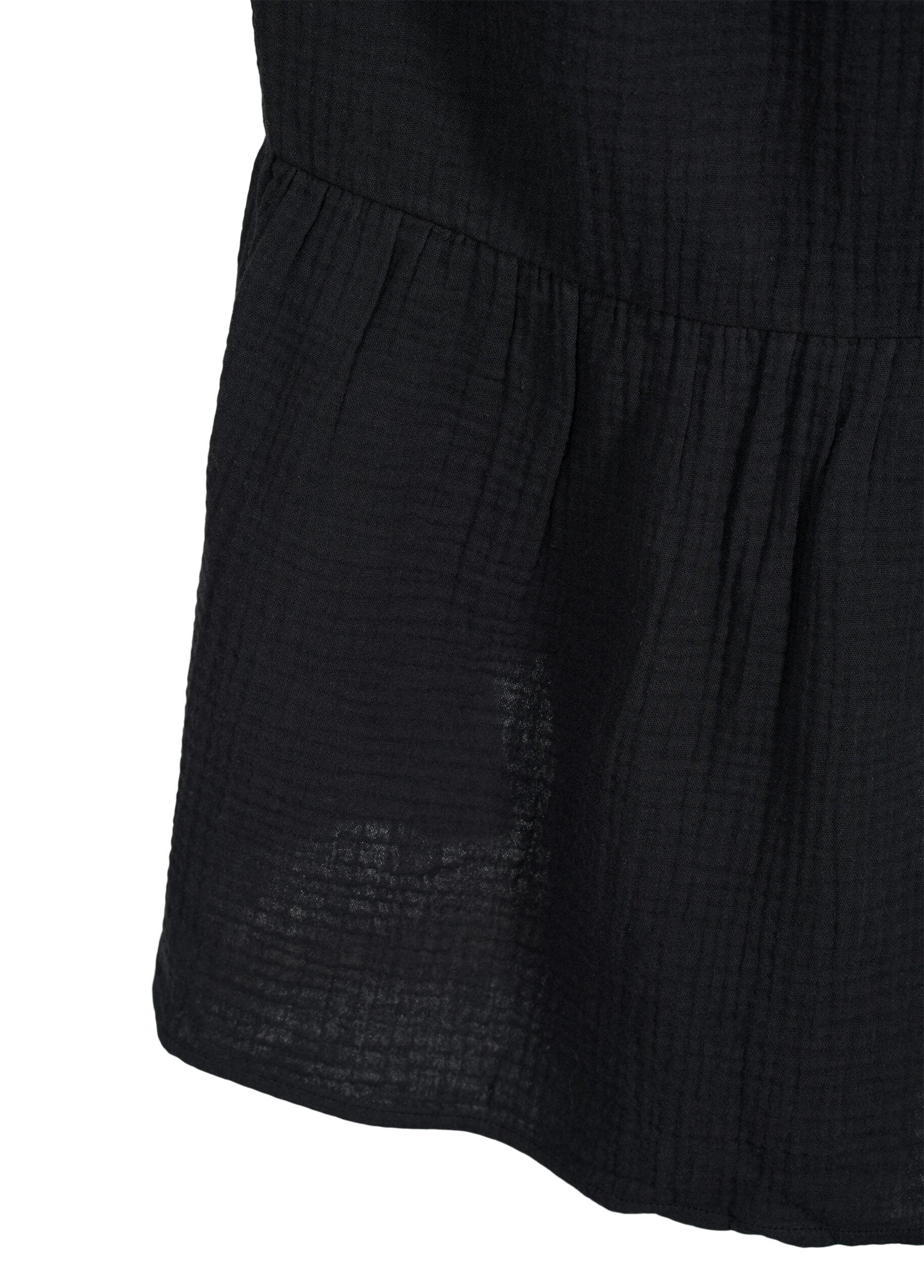 Zizzi Robe de plage longue en coton, Black, Packshot image number 3