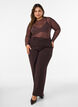 Blouse en maille avec imprim&eacute;, Marron, Model image number 1